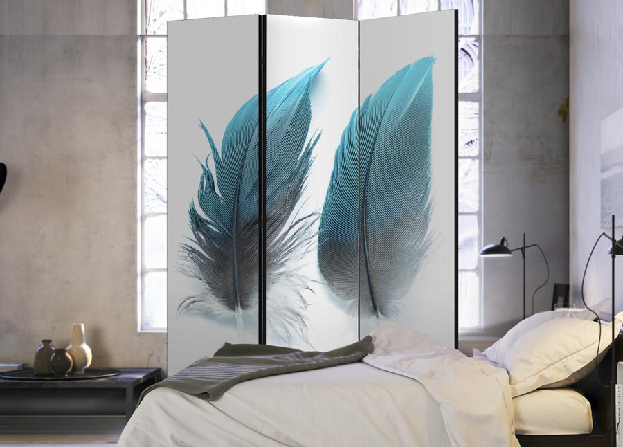 Paravent - Blue Feathers Artgeist