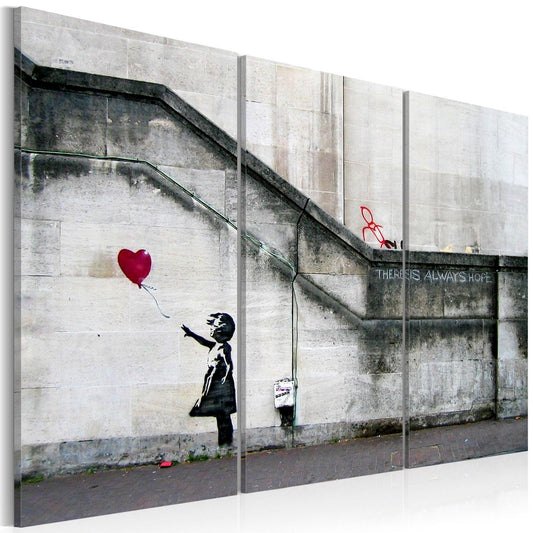 Leinwandbild - Girl With a Balloon by Banksy Artgeist