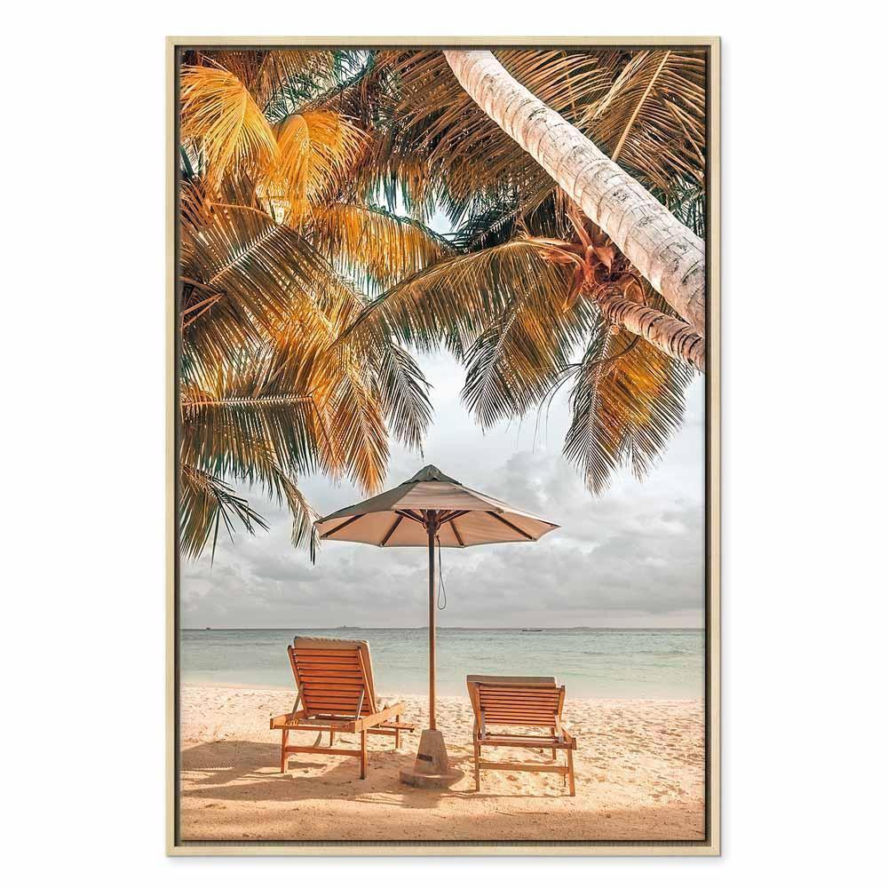 Leinwandbild - Palm Umbrella (1 Part) Vertical