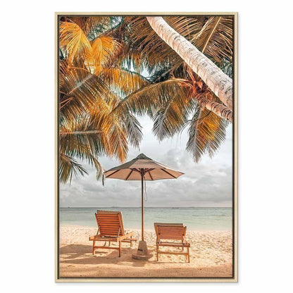 Leinwandbild - Palm Umbrella (1 Part) Vertical