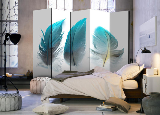 Paravent - Blue Feathers II Artgeist