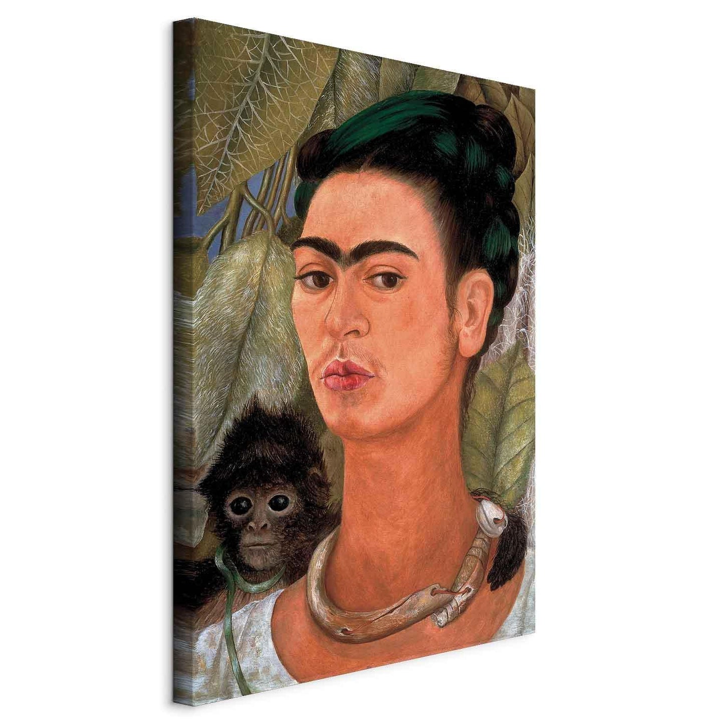 Leinwandbild - Frida Kahlo – Self-Portrait with Monkey