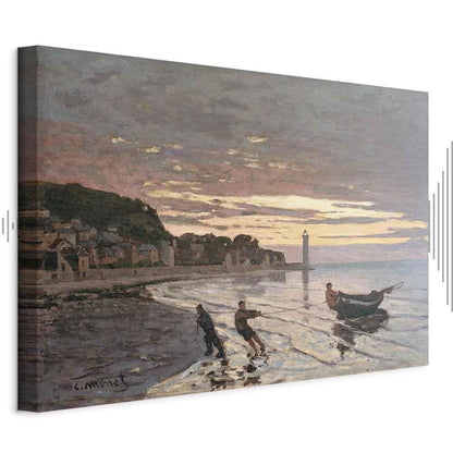 Leinwandbild - Claude Monet – Hauling a Boat Ashore, Honfleur