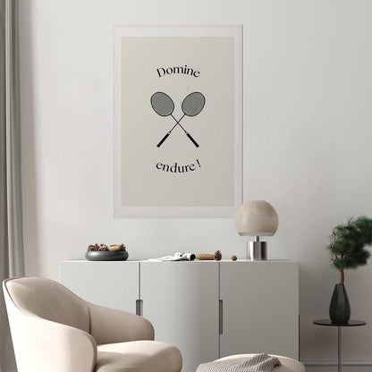 Poster - Summer Games - Badminton Rackets on a White Background Artgeist