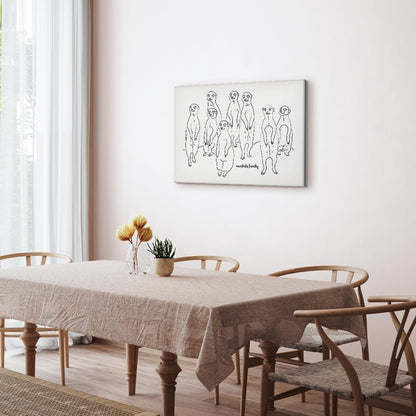 Leinwandbild - Animal Patrol (1-part) - Meerkats on Black and White Background