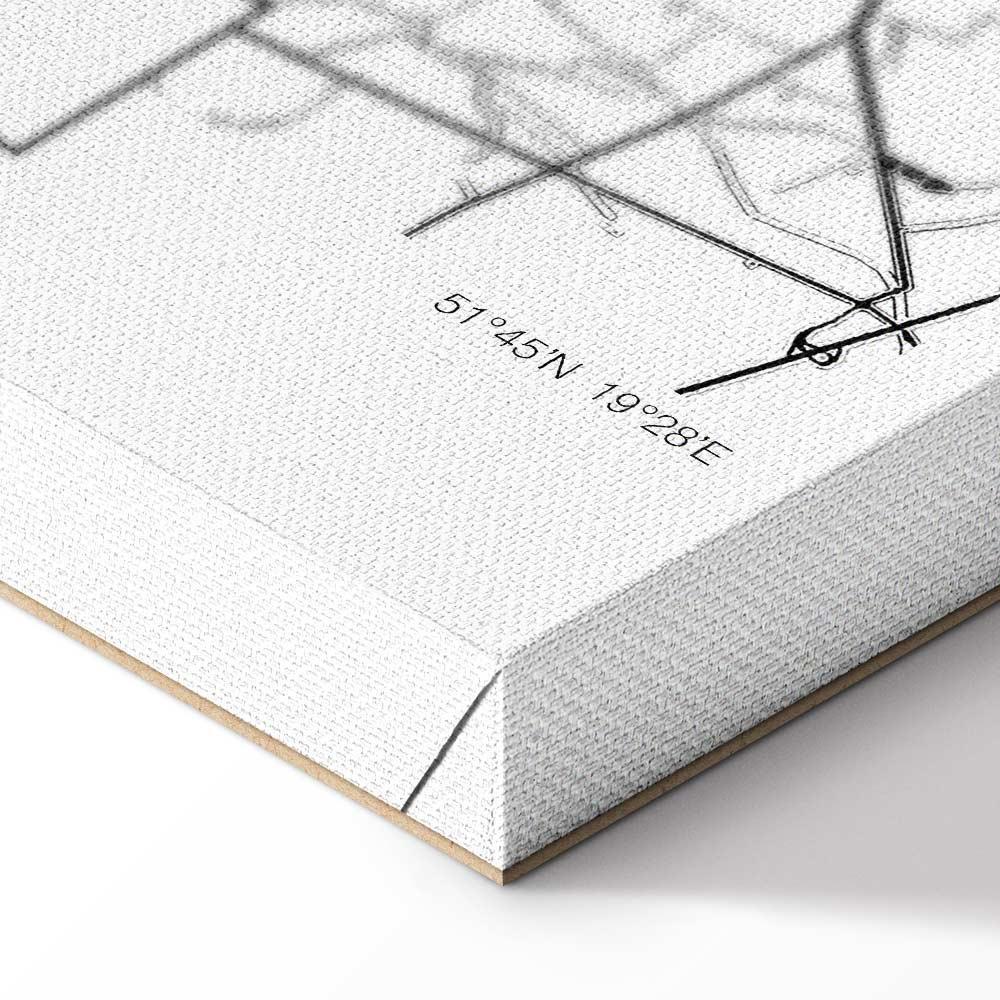 Leinwandbild - City Plan: Lodz (1 Part) Vertical