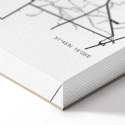 Leinwandbild - City Plan: Lodz (1 Part) Vertical