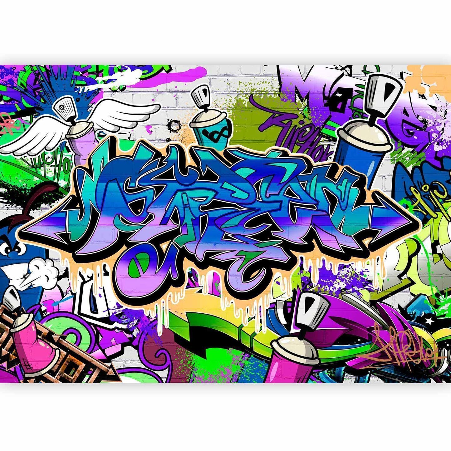 Fototapete - Graffiti: violet theme Artgeist