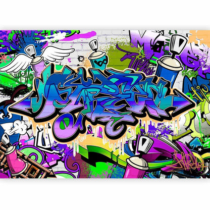 Fototapete - Graffiti: violet theme Artgeist