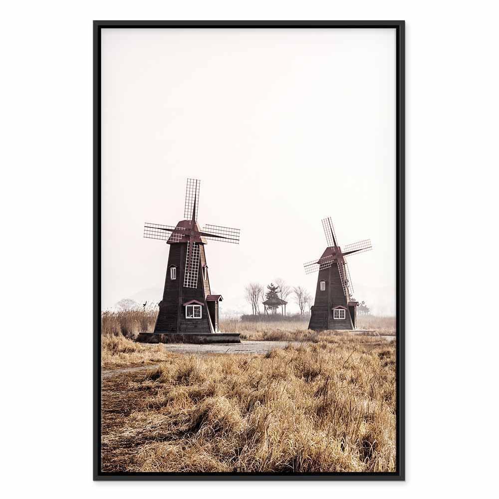 Leinwandbild - Wooden Windmill (1 Part) Vertical