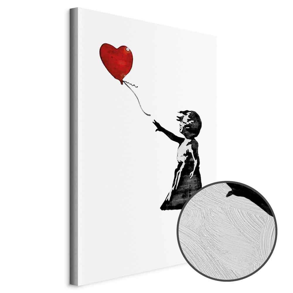 Leinwandbild - Banksy: Girl with Balloon (1 Part) Vertical