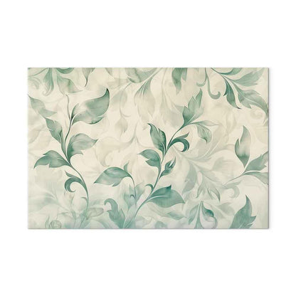 Leinwandbild - Watercolor Botanical Motif Delicate Green-Beige Leaves