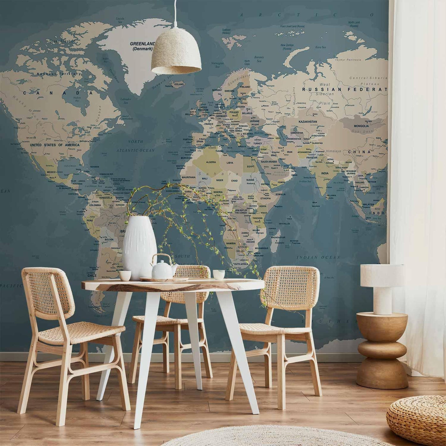 Alte Weltkarte als Wandbild

