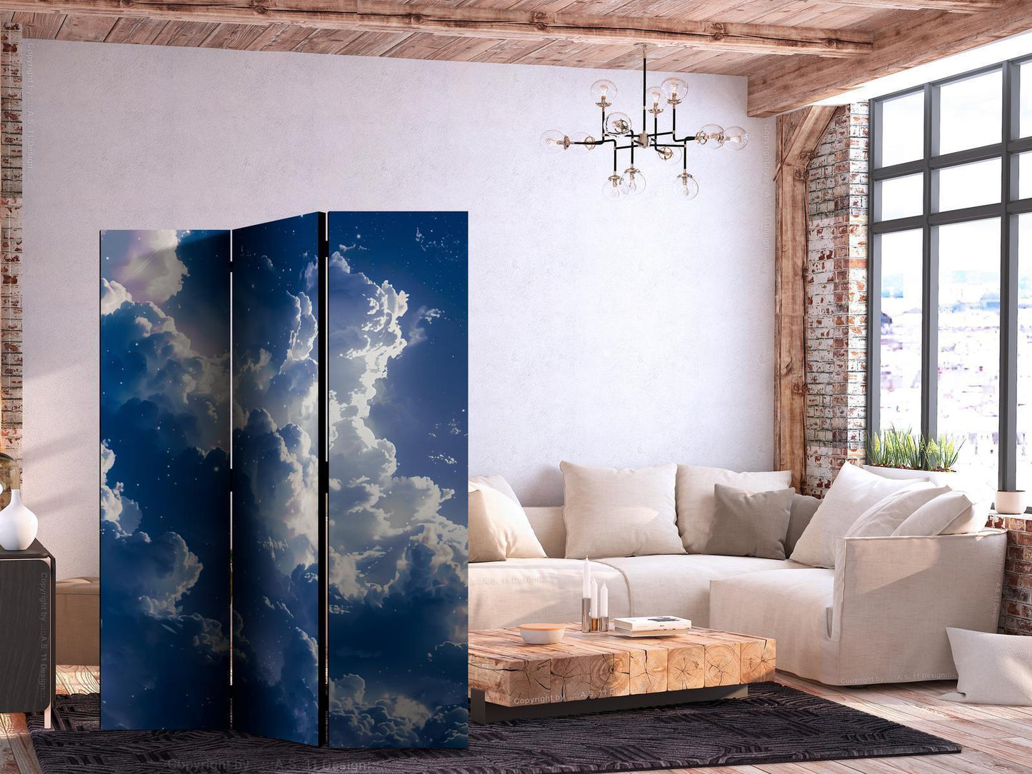 Paravent - Starry Clouds and Gentle Light Over a Corner of the Sky Artgeist