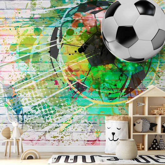 Fototapete Bunte Sportwelt – Dynamisches Design in kräftigen Farben