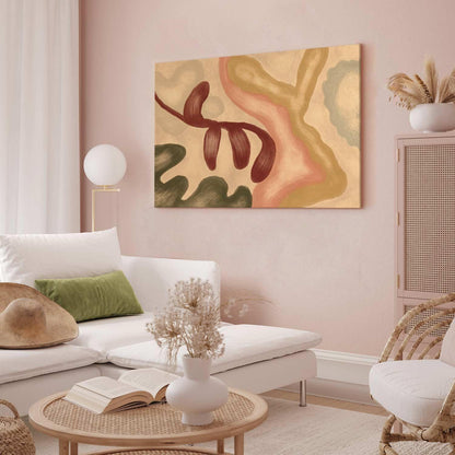 Leinwandbild - Colorful shapes – worn-out figures in lime wash technique