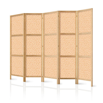 Japanischer Paravent - Tiny Dots - Optimistic Pattern in Peach Colors Artgeist