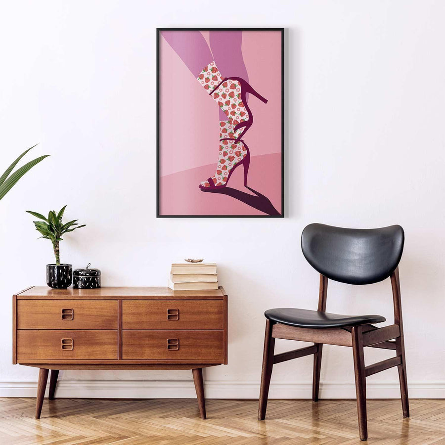Poster Erdbeersocken – Verspielt, frech & modern