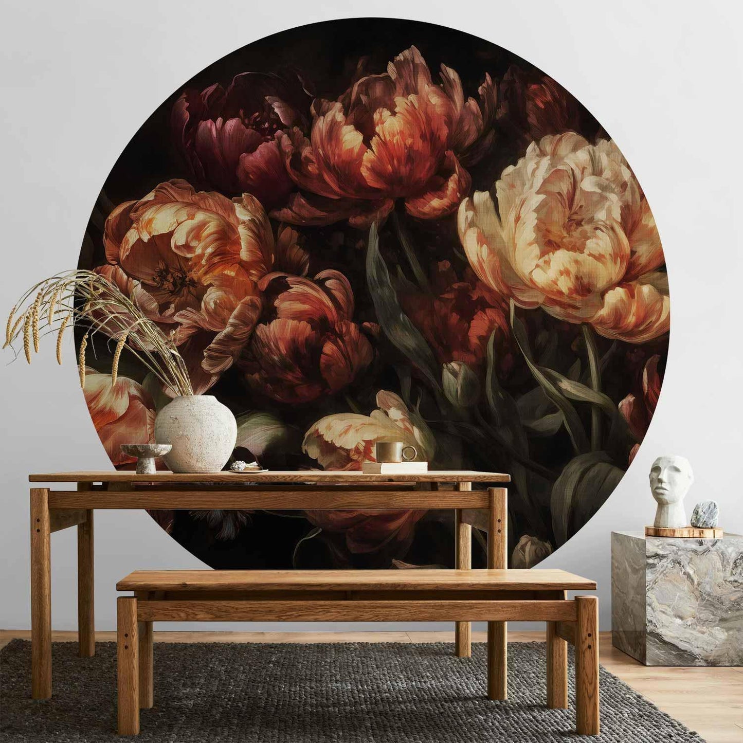 Runde Fototapete - Blooming tulips