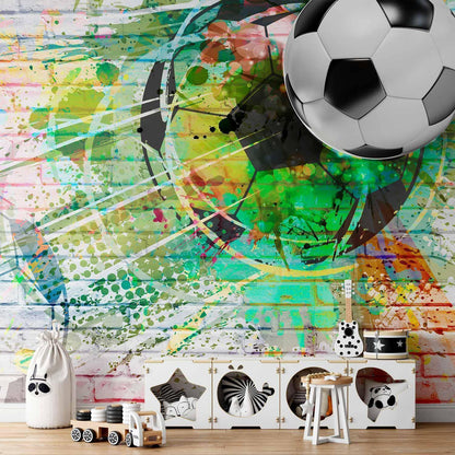 Fototapete Farbenfroher Sport - Moderne Sportgrafik für aktive Räume