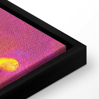 Leinwandbild - Modern impressionism - night landscape of a lake with a floating boat