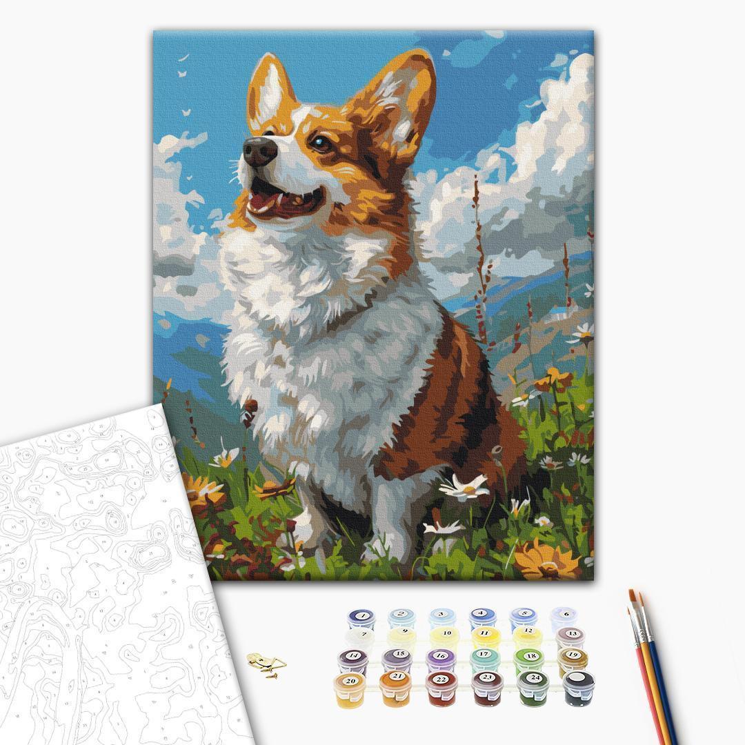 Malen nach Zahlen - Sunny Corgi
