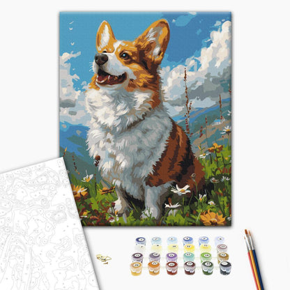 Malen nach Zahlen - Sunny Corgi