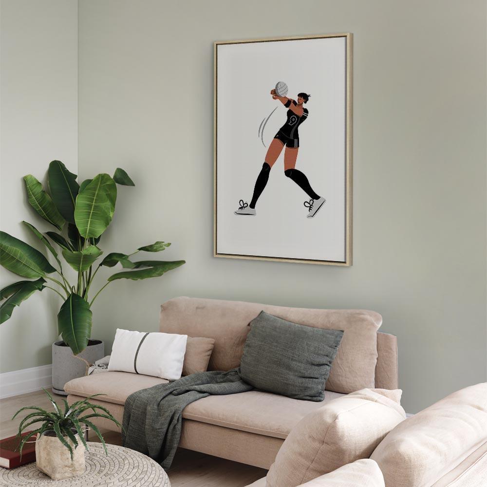 Leinwandbild - Female Volleyball Player Illustration