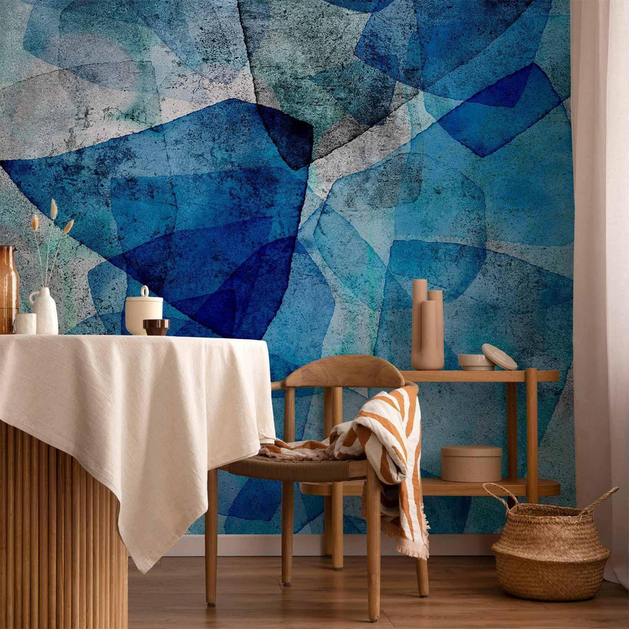 Fototapete Sapphire Mosaic – Blaues Mosaik in Edelstein-Optik