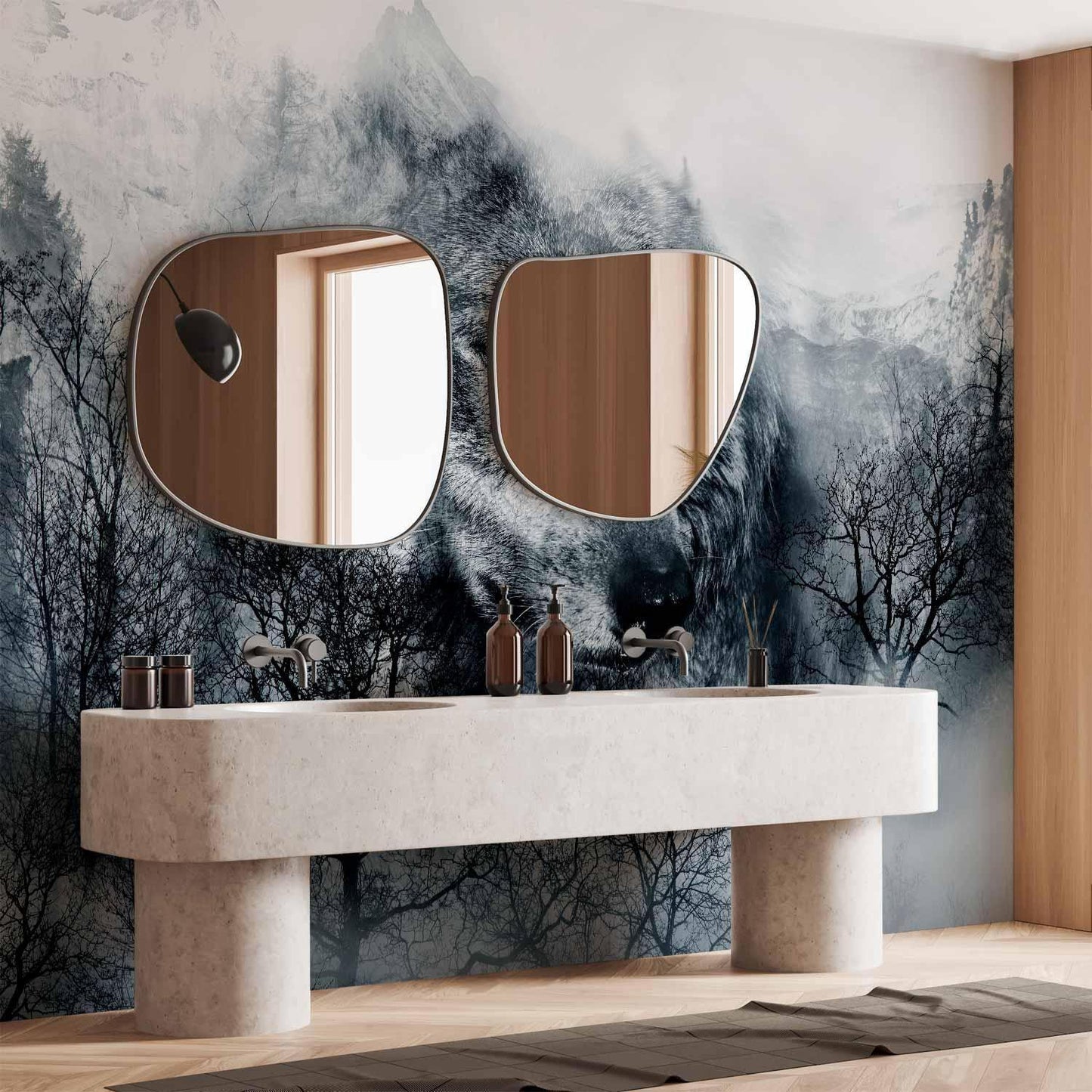 Fototapete - Mountain Predator (Black and White)