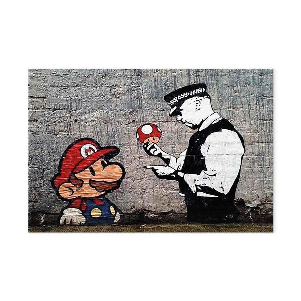 Leinwandbild - Mario and Cop by Banksy