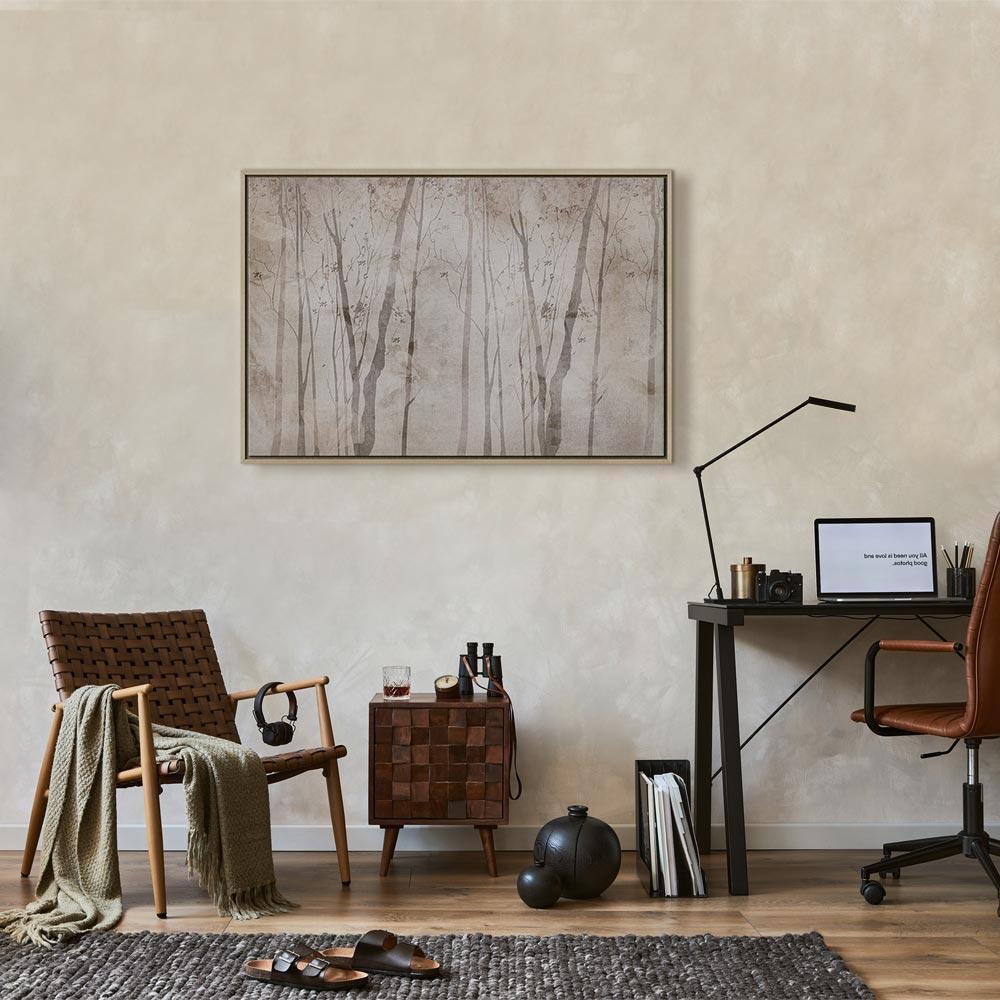 Leinwandbild - Beige Forest of Thoughts (1 Part) Wide