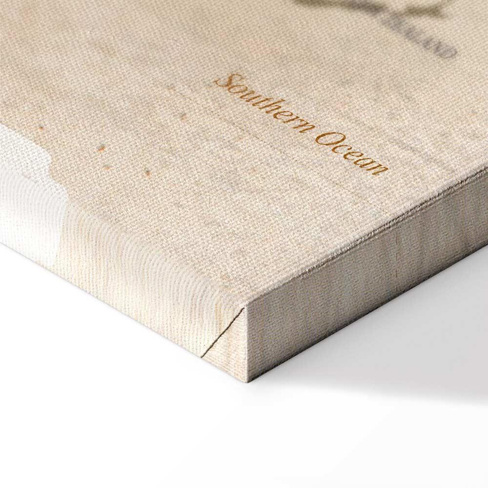 Leinwandbild - World Map: Beige Chic