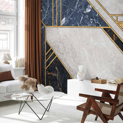 Fototapete - Expressive Pattern in Gold and Garnet