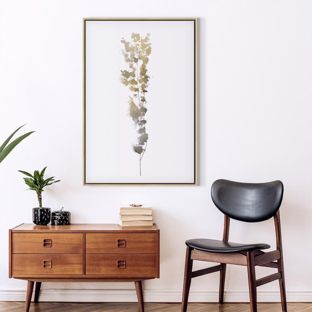Leinwandbild - Golden Branch (1 Part) Vertical