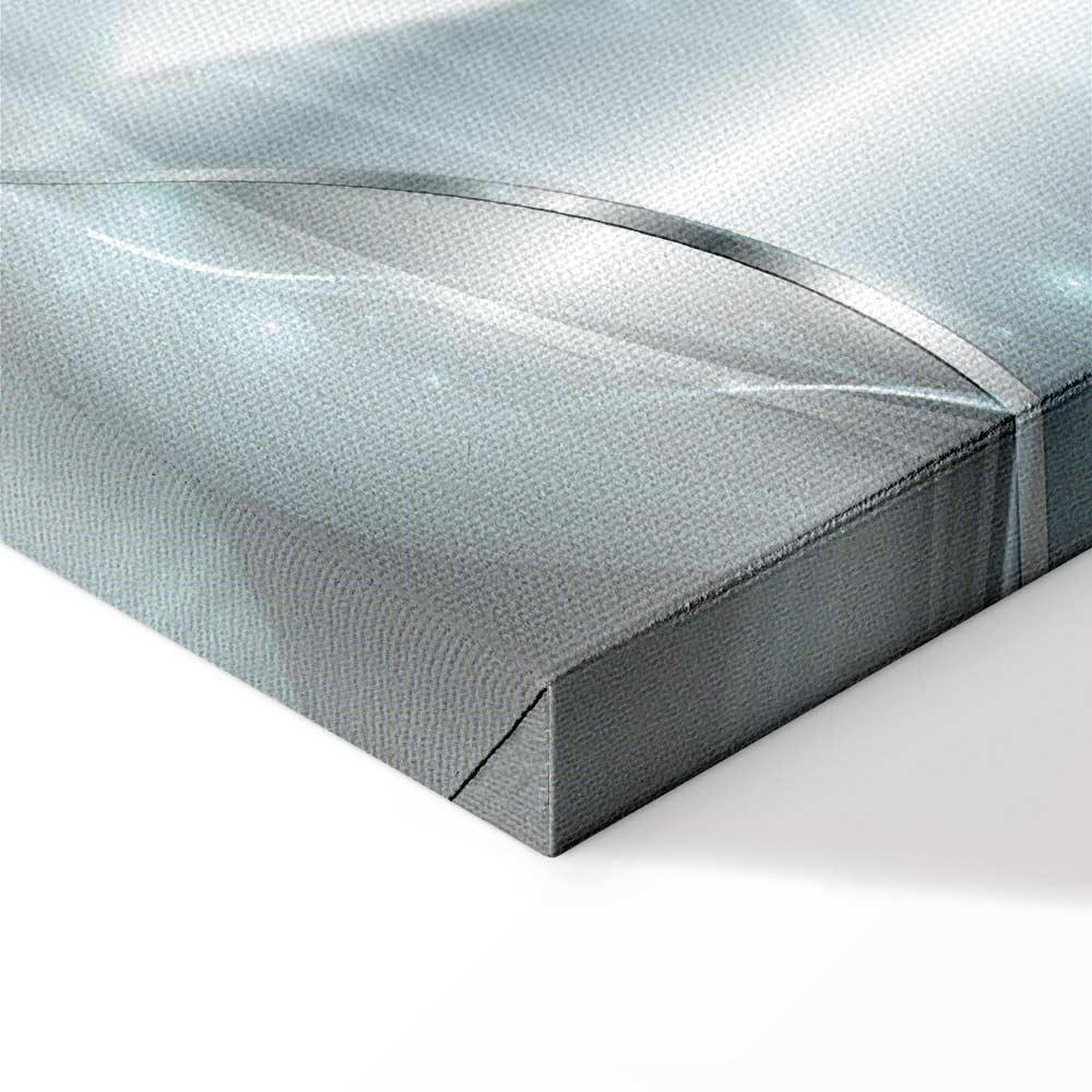 Leinwandbild - Sparkling Dandelions (5 Parts) Blue Wide