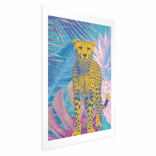 Tropischer Leopard – Farbenprächtiges Poster mit Dschungelmotiv