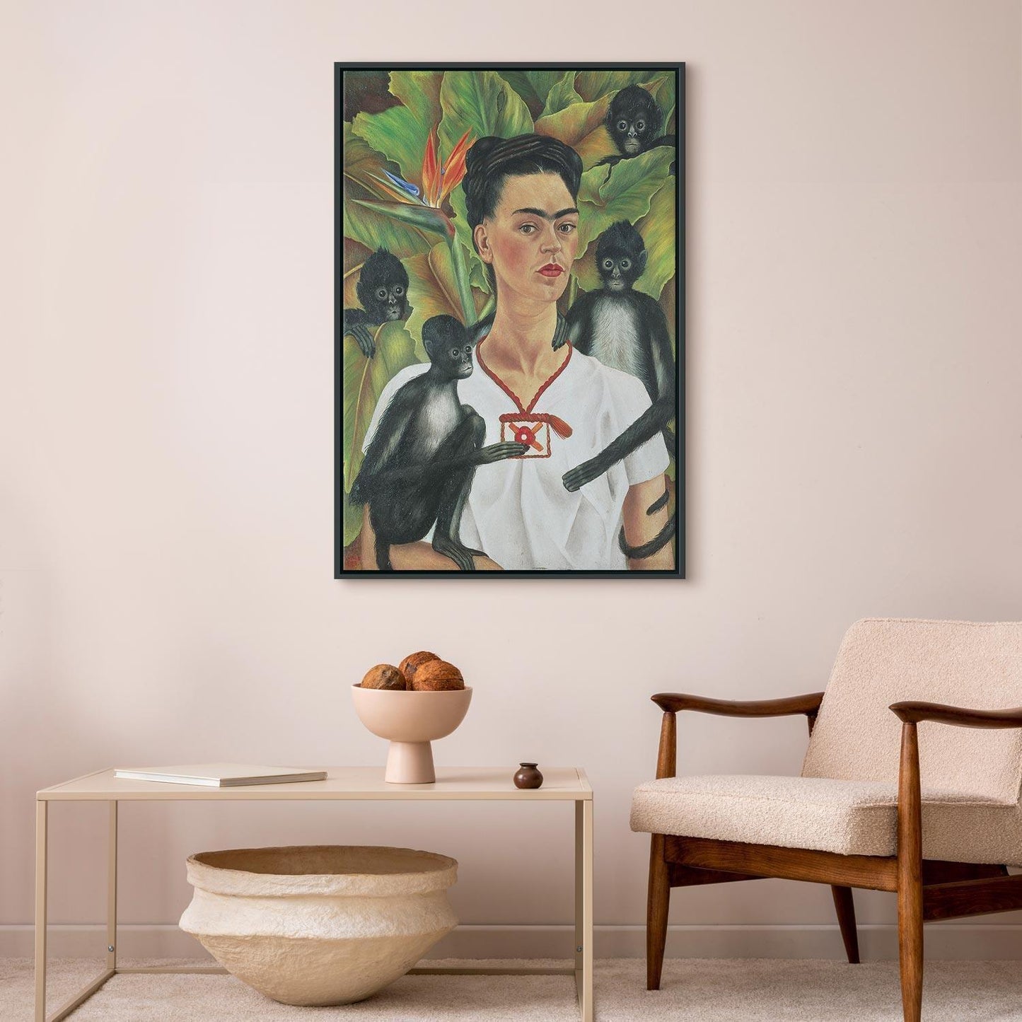 Leinwandbild - Frida Kahlo – Self-Portrait with Monkeys