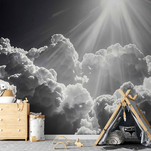 Fototapete - Hope in the Clouds: Inspiring Rays of the Sun – Awaken Emotions Artgeist