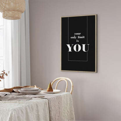 Leinwandbild - Key to Success (1-part) - Black and White English Inscriptions