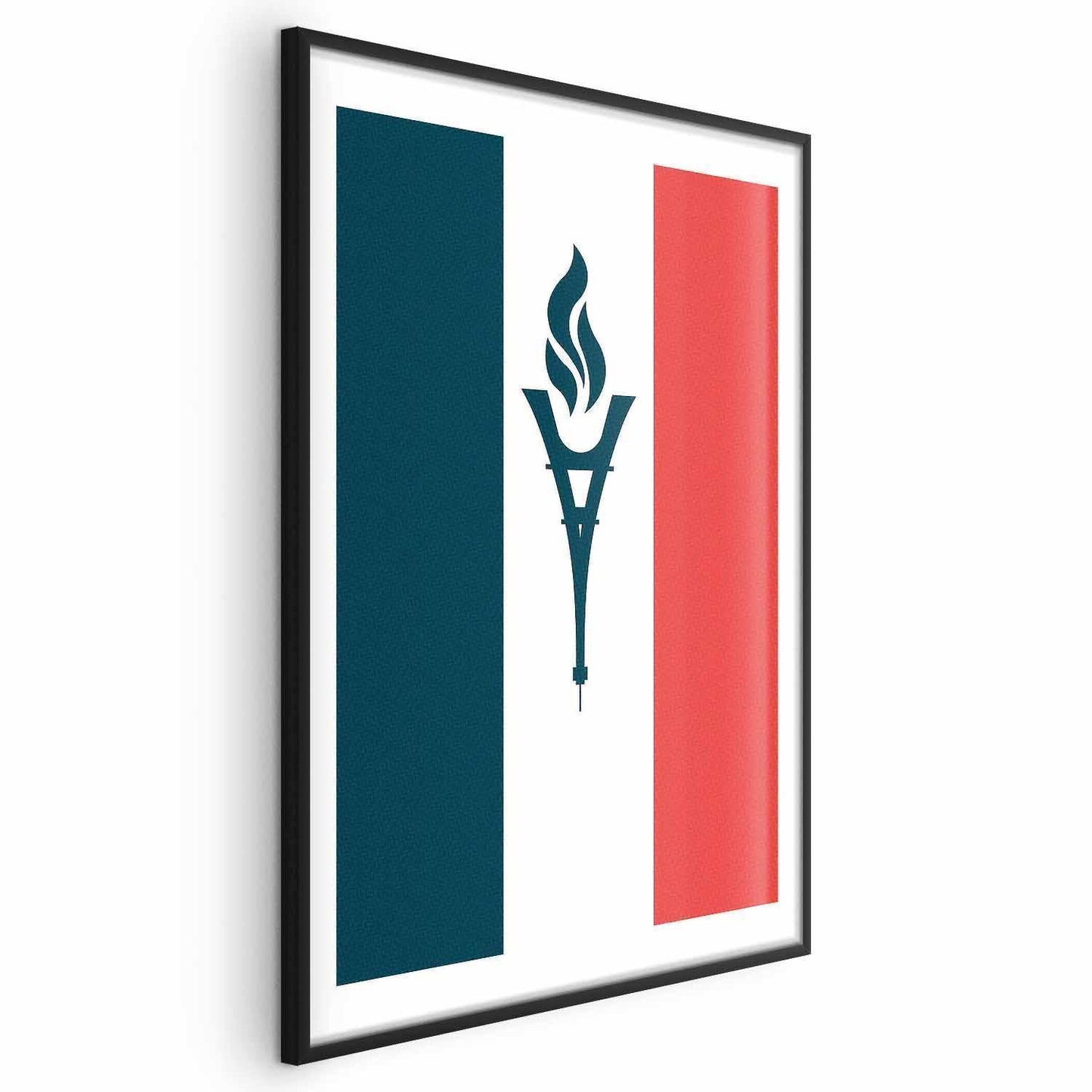 Poster - French Flag with a Torch
