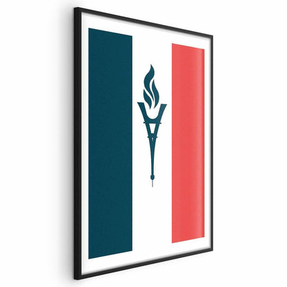 Poster - French Flag with a Torch