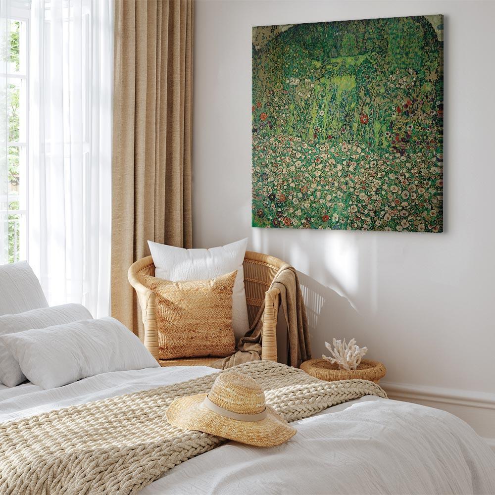 Leinwandbild - Gustav Klimt – Gartenlandschaft mit Bergkuppe