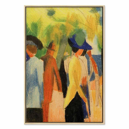 Leinwandbild - August Macke – Walker under trees (Walker in the park)