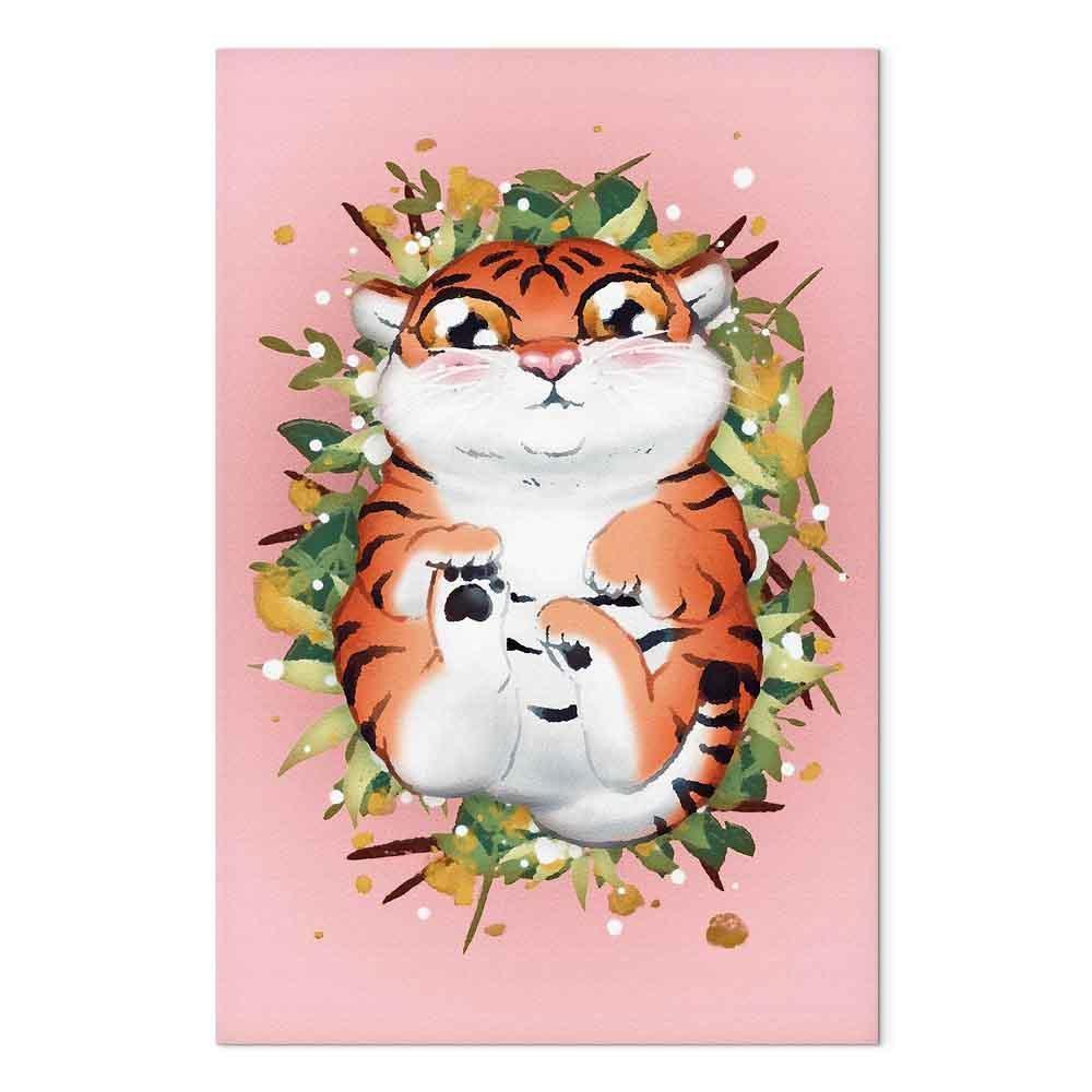 Leinwandbild - Tigger on the Grass (1 Part) Vertical