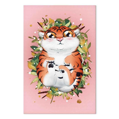 Leinwandbild - Tigger on the Grass (1 Part) Vertical