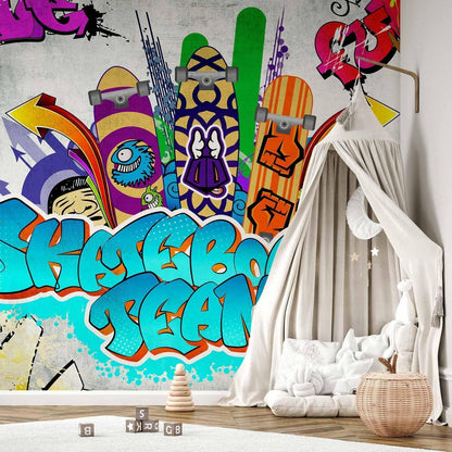Dynamische Skateboard-Bewegung als Wandmotiv

