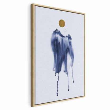 Leinwandbild - Forest in Watercolors (1-part) - Blue Hue Landscape Abstraction