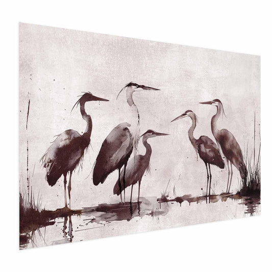 Poster - Herons Painted in Ink Artgeist