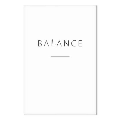 Leinwandbild - Balance of Words (1-part) - Black English Text on White